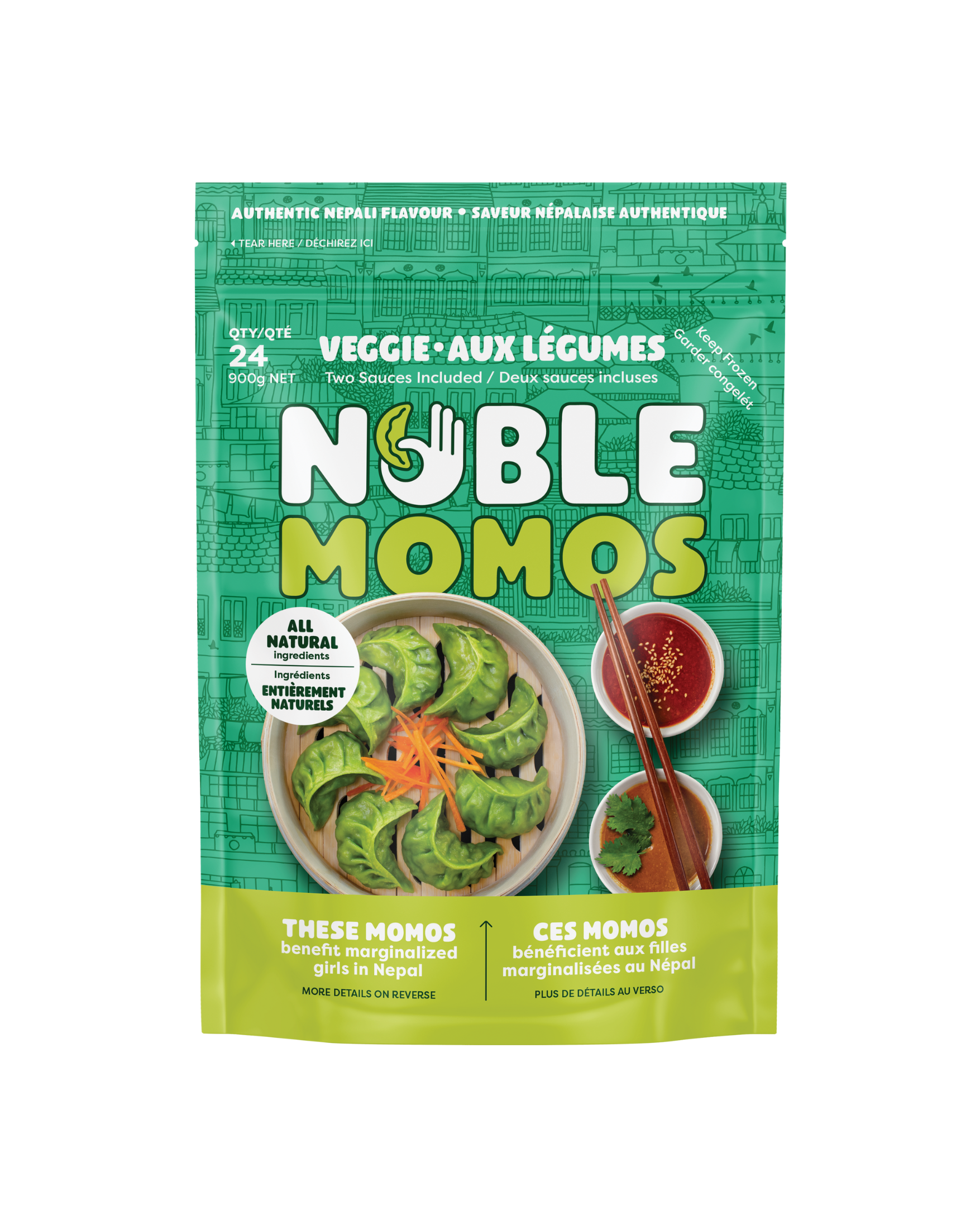 24 Pcs Veggie Frozen Momos (Raw)